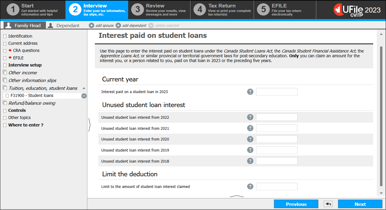 Interest paid on student loans