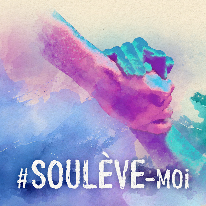 Une image de deux mains qui se tiennent accompagnée du texte : « #Soulève-moi.».