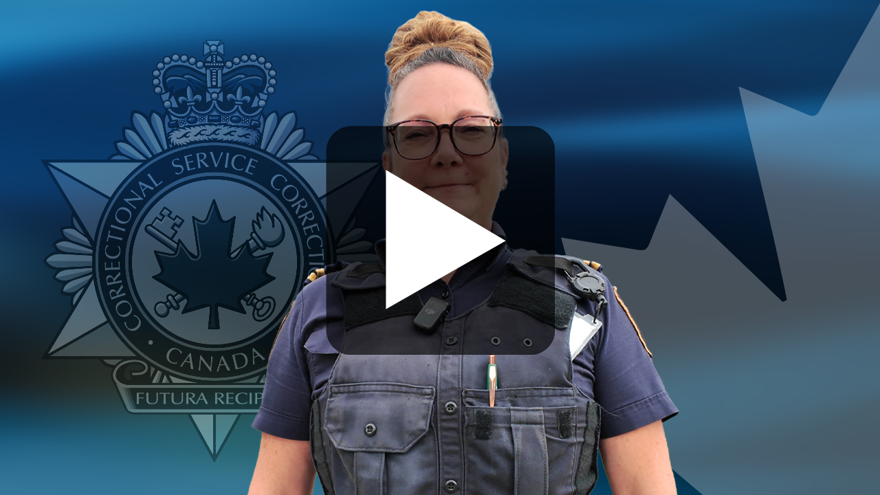 A dark blue graphic with a CSC badge and a Canadian maple leaf in the background. There is a photo of Honor.