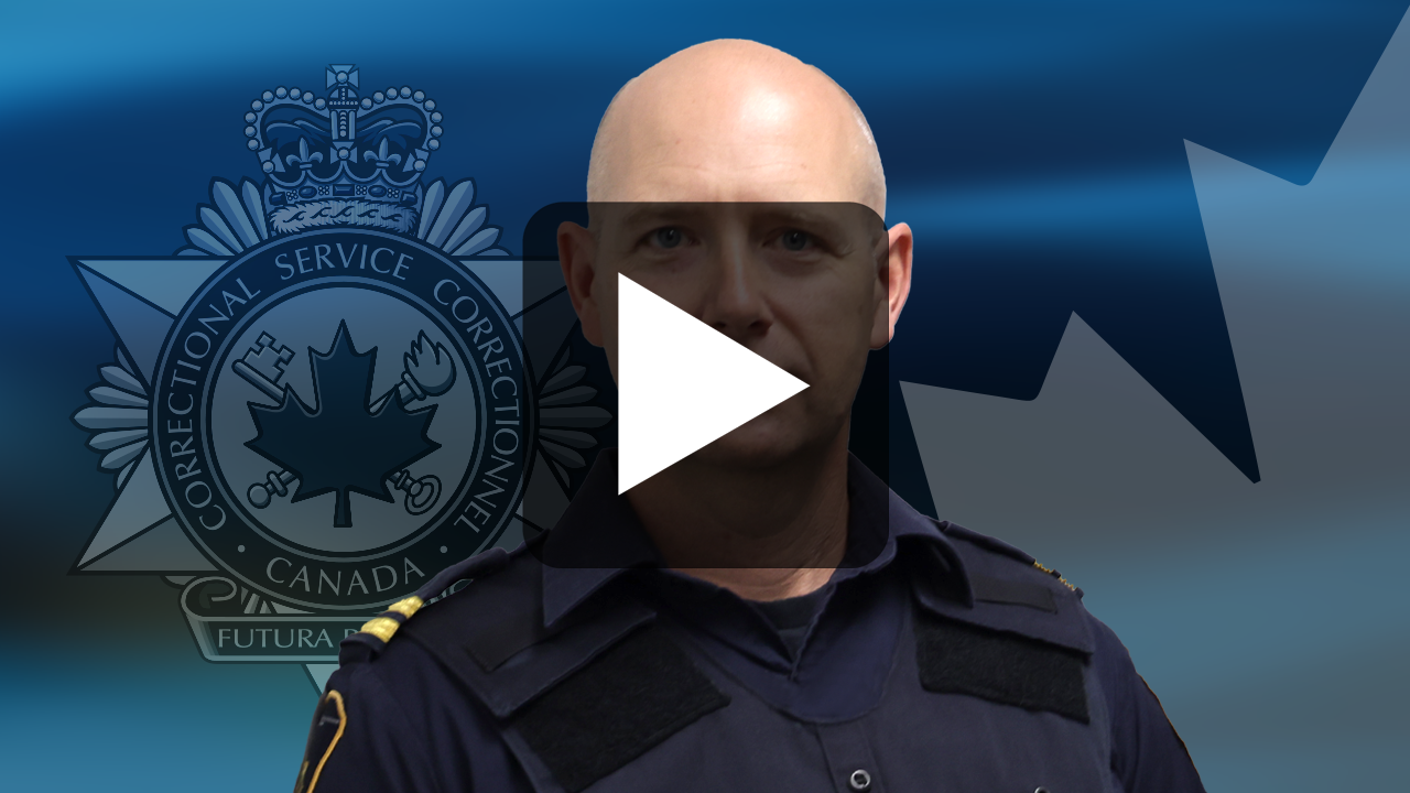 Dark blue graphic with CSC badge in the background and Canada maple leaf and photo of Wayne.