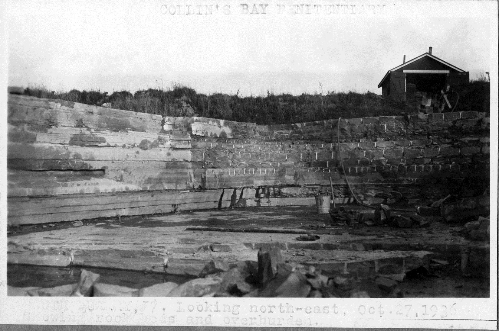 A historical image of a Old Collins Bay Quarry, 1936.