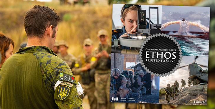 The CAF Ethos – Trusted to Serve publication cover with image of military personnel