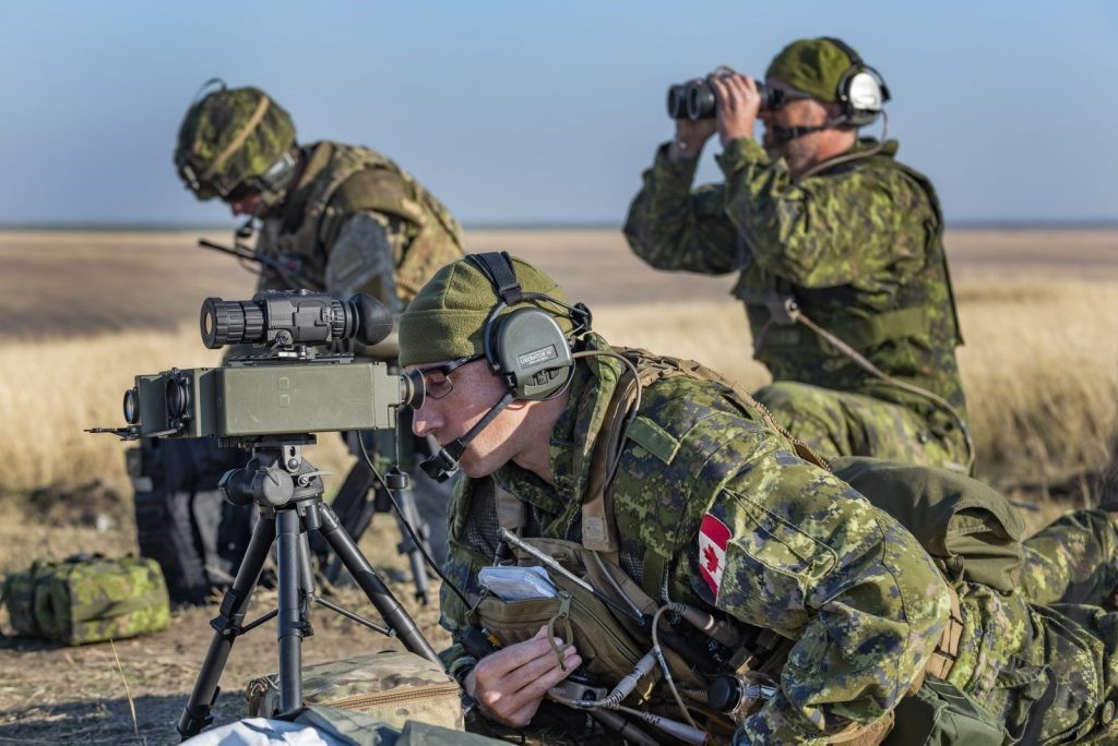 JTACs on the Live Control Phase of a course in Romania, working with the new Type 163 laser target designator and SWIR Pocket Scope and Multi Mode Tracker. Photo: Combat Camera