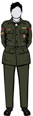 Army uniform - C2 Mess Dress uniform with ribbons, black bow tie