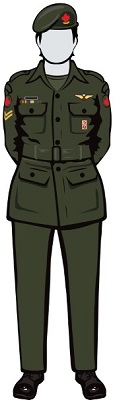 Army uniform – C3C uniform with shirt and tie is replaced by elemental t-shirt.