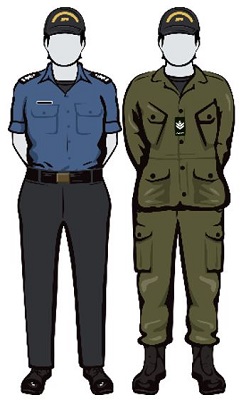 Marine C5 chemise bleu UEM, chandail noir à manches courtes d’élémentaire; C5 UEC veste, chandail à manches courtes d’élémentaire