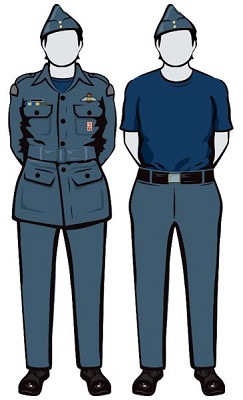 Air uniform – C3C uniform with shirt and tie is replaced by elemental t-shirt, jacket optional