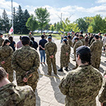 CAF Members and civilian employees came out to participate at the flag raising and NDWCC kick-off at the Military Family Resource Center (MFRC) in CFB Shilo on Monday the 15th of September 2025.