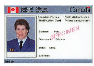 Two examples of a military identification card that includes name and service number.