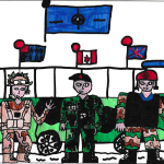 Owin Ross (Age 11): The USA, Canadian and British military coming together under NATO to assist fellow countries in their time at needs. Deploying militart all over the world to assisst in training and combat bring water and health care needs.