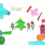 Calvin Bell (Age 6): My daddy keeps Canada safe. He rides in a (LAV) tank. He talks to his friends by sattelite and they work together to keep Canada safe.