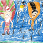 Max Morris (Age 7): Santa jumping out of their helicopter with Daddy to save people at Christmas time.