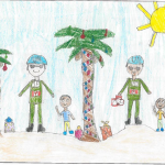 Miliana Rego (10 ans) : Un policier militaire canadien et un médecin militaire canadien viennent en aide aux enfants d’Haïti dans le cadre de la mission de maintien de la paix de l’ONU et ils leur offrent des cadeaux pour Noël.