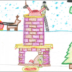 Roxanne Turcotte (11 ans) : Le père Noël allait à la dernière maison déposer les cadeaux sous le sapin, mais il est resté coincé dans la cheminée parce qu’il a trop mangé de biscuits aux pépites de chocolat. L’assistant du père Noël a appelé le 450e Escadron tactique d’hélicoptères et les militaires sont arrivés en Chinook pour aider le père Noël à se décoincer de la cheminée pour qu’il puisse aller livrer les cadeaux de Noël.