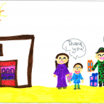 Ariane Brault (Age 9): Our Defence members team give a lot of joy and happiness by giving food and presnts to poor people. They give them love and support. It is the most important thing (love) in the world so this is why being soldier is one of the most beautiful jobs ever.