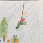 Arthur Moulton (Age 9): solider clause is putting presents under the tree.