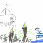 Avery Cadeau (Age 5): The army navy and airforce helping an injured soldier.