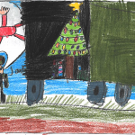 Boston Palermo (8): A Canadian Armed forces member thinks of santa after loading gifts and a christmas tree into the back of a truck destined for children in need.