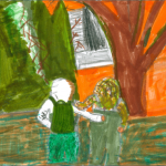 Cadence Berthiaume (10): There is a soldier helping a lady in a flood get to safety.