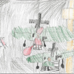 Carson Read (9 ans) :  L’Armée aide le père Noël à éviter une chute, afin qu’il puisse livrer à temps ses cadeaux pour les enfants.