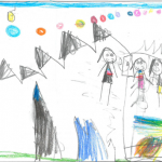 Ember Walpole (7): In this picture is a military man rescuing two people who got stuck on the roof of a house in the north when flood water rose.