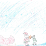 Emick Turcotte: Santa Claus and his sleigh got stuck in the snow. Santa Claus had to call on the RCD – The Royal Canadian Dragoons – to help him climb the huge mountain and deliver gifts on top of the mountain. Members also helped Santa Claus dig his sleigh out of the snow so that he could go back to the North Pole.