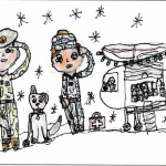 Malina Makus (11): They are military people that are away from home during the holidays and they are helping this girl who is in a bad place.