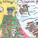 Marie-Soleil Laporte (10): Scenes representing the military always being ready to help the people. Their commitment is admirable and the people recognize it. Good times at the holidays with family.