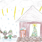 Stella Desjardins (9): Military helping families in need during the flooding.