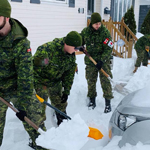 Newfoundland residents are happy to see our Canadian Armed Forces troops out, helping those in need following a snow storm. We are here to help the province in their time of need through Op LENTUS. Credit: 5th Canadian Division