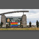 Name: Melanie Marr – Rank: Master Corporal, Technical Services Branch, 5th Canadian Division Support Base, Gagetown – Caption: The inaugural Executive of the Gagetown Pride Network joined by BGen Osmond and GSM Kane showing their Pride at the front gates of 5 CDSB Gagetown 26 June 2020.