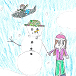 Adelaide Gorman (9): a girl whos dad went to the army and gve her his hat. It is Christmas and he dad drops bye to see her snow ma. She is really happy to see her dad.