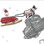 Charlotter Kettle (8): The Defence Team makes a difference because they treat everyone the same. This is a picture of a woman who is a captain of a ship a Christmas. The snowman is cheering her on saying she's #1.