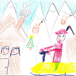 Abigaëlle Rognong (8): To help Santa during the pandemic, a Ranger brings presents to the children in an Indigenous community.
