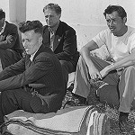 Front row: Albert Rail and John Gudmundson. Back row: J.F.A. Braham, John Nichol and Leo Ferguson, 31 August – 1 September 1950 (Library and Archives Canada/e011205307)