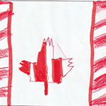 Josebelle Brown (6): Candy cane Canada flag.