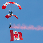 Canadian T<br><br>The “Canadian T” is the formation we use to open the show during the 2022 season. The three members of this formation are Captain Pierre-Alexandre Dufour, Master Corporal Adam Hanna and Corporal Kienan Shortt.<br>Photo: Colin Smith