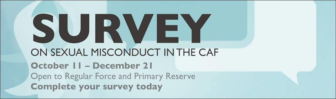 Survey on sexual misconduct in the CAF banner' Week banner