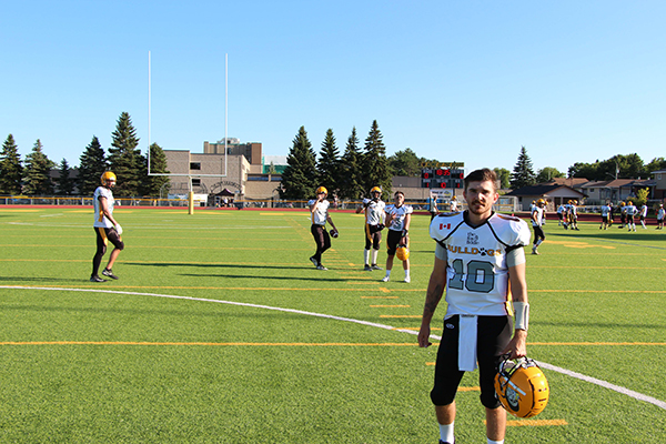 Starting quarterback for the North Bay Bulldogs Captain Jordan Heather