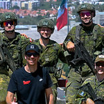 The military skills team of RMC Saint-Jean with Mexico City in the background.

Standing (L to R): OCdts Justice Gillespie, Owen Sutherland, Naomi Larocque, Vincent Bélisle, Catherine Fortin, Jonathan Shaw, Wesley Shanner and Capt Sam Quenneville (Team Coach).

Kneeling (L to R): PSP Benoit Légaré (Physical Preparator), OCdts Gabriel Beaumont, Thomas Hudon-Tremblay, Nathan Martin and NCdt Samuel Frenette.

Mexican Army Photo by: Lieutenant Antonio Zuniga.