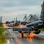 A convoy of CT-155 Hawks are towed down a road near Collingwood Airport the evening of 13/14 May as the planes make their way to 16 Wing Borden, Ontario to begin their new life as maintenance trainers for the RCAF’s technicians in training.