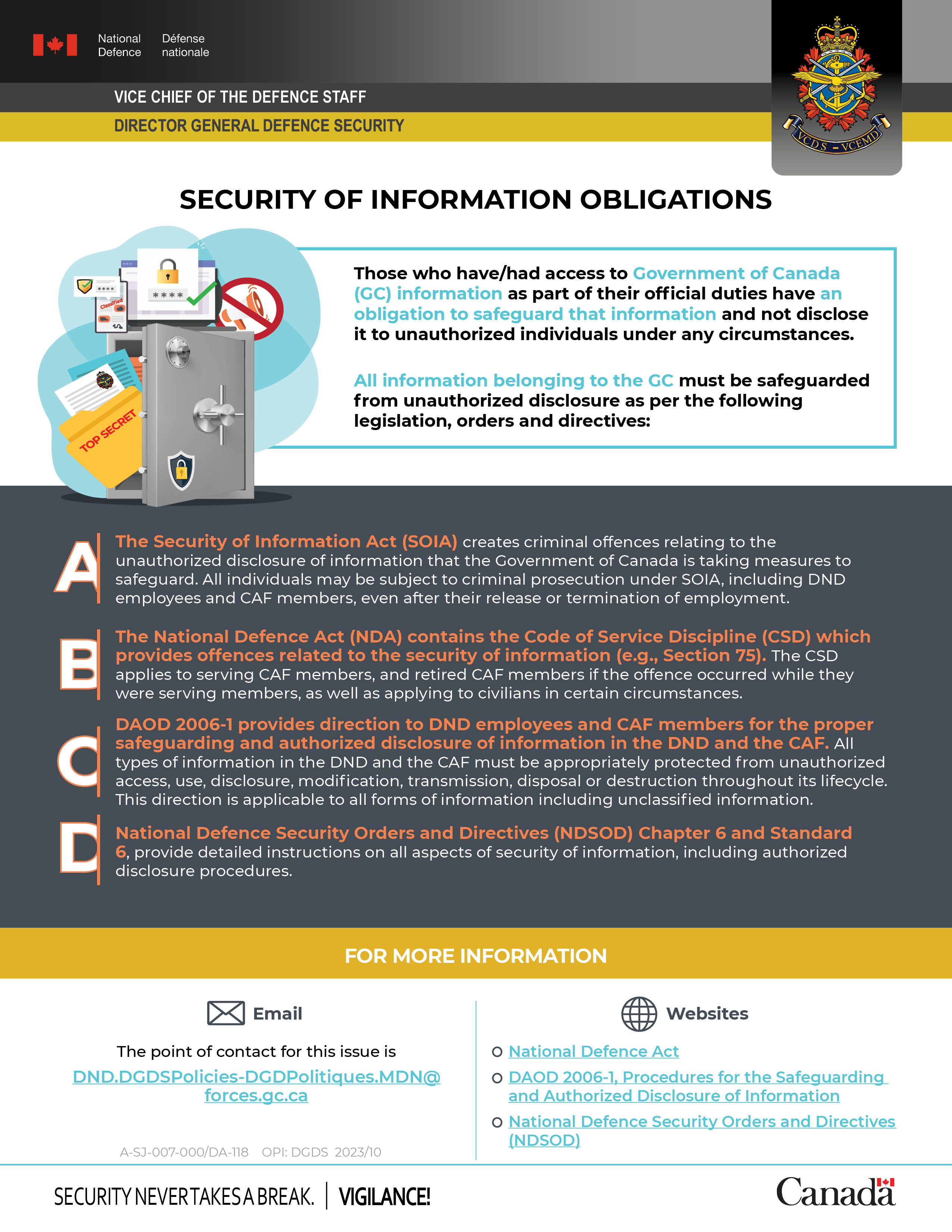 security of information obligations