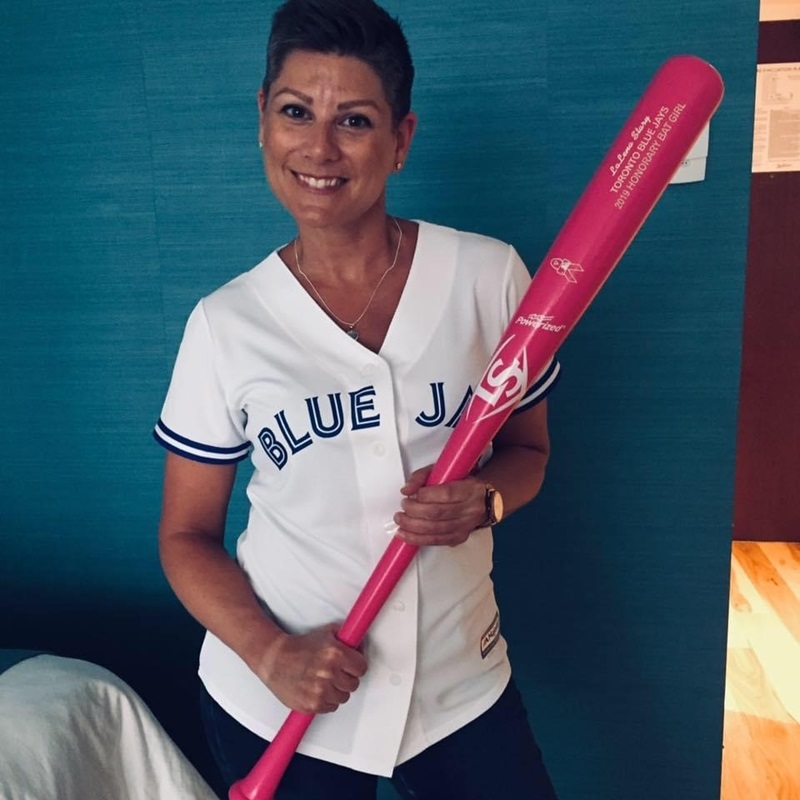 Toronto Blue Jays honorary “bat girl” at the Mother’s Day Salute