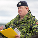 LCol Lemay, of the MINERVA Initiative, delivers guidance to industry representatives on the True north precision challenge. Credit: Cpl Comisso