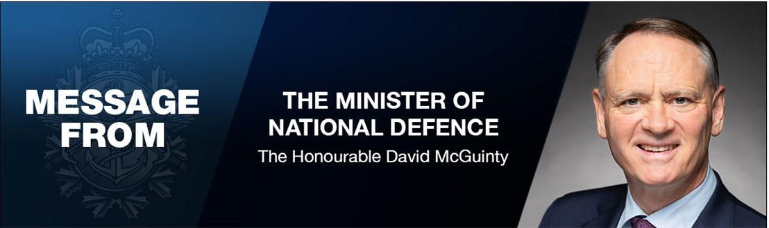 Message from the Minister of National Defence the honourable David McGuinty