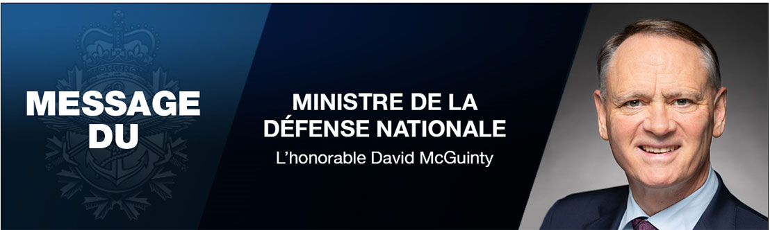 message du ministre de lan défense nationale l'honorable David McGuinty