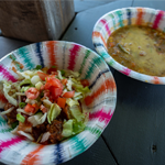 Traditional Indigenous food was served after the event: Indian Tacos with venison and Three Sisters soup.