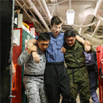 Multinational service members participate in mass casualty medical training held aboard HMCS Ottawa during RIMPAC 2026 June 30, 2026.
Photo by Emily Casavant Commander, U.S. 3rd Fleet