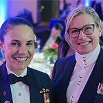 Capt Erin Edwards and RCAF Deputy Commander MGen Jamie Speiser-Blanchet at the 2024 Northern Lights Aero Foundation’s 2024 Elsie Awards. Capt Edwards received the Elsie Award – Government for her contributions to the RCAF, the Canadian Space Agency, and NASA’s.