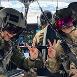 Inside a UH72A helicopter flown by the Army National Guard: Capt Edwards has taken on several tasks that relate to NASA’s use of helicopters and is leveraging her flying experiencing from the RCAF to help in the effort to train astronauts going back to Moon. Photo provided by Captain Edwards.